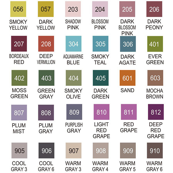 Kuretake Zig Clean Color Real Brush Markers 6/Pkg-Smoky Colors